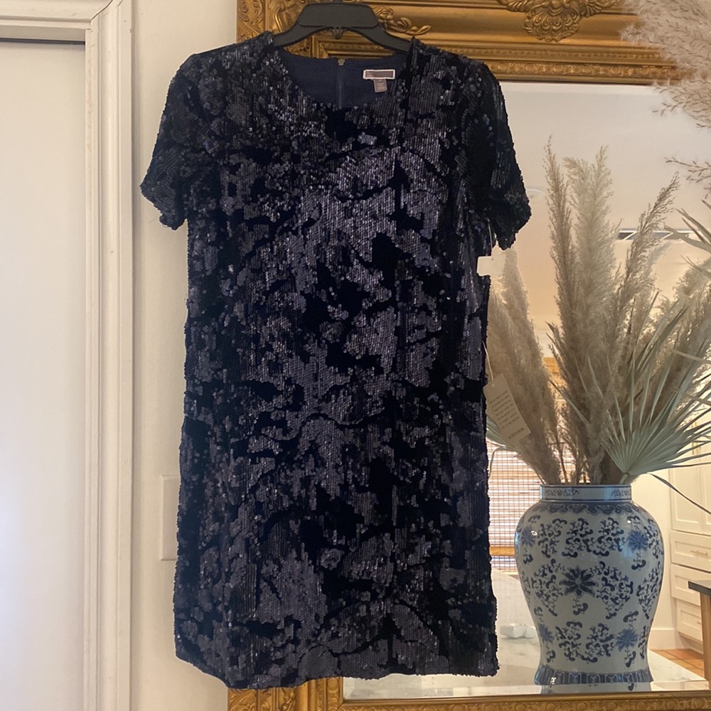 Nordstrom XS Velvet sequin shift cocktail dress